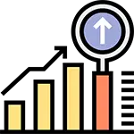 SEO bar graph icon indicating rising search rankings