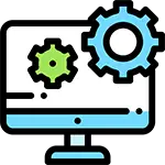 Website development icon with monitor and cursor